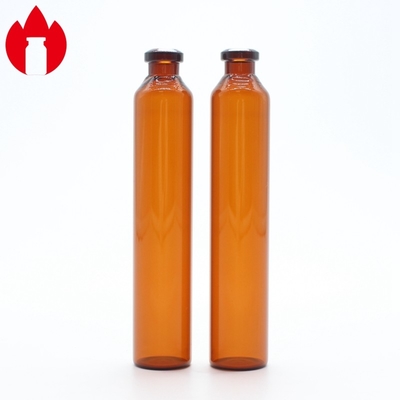 янтарная трубчатая бутылка пробирки боросиликатного стекла 20ml для медицинского
