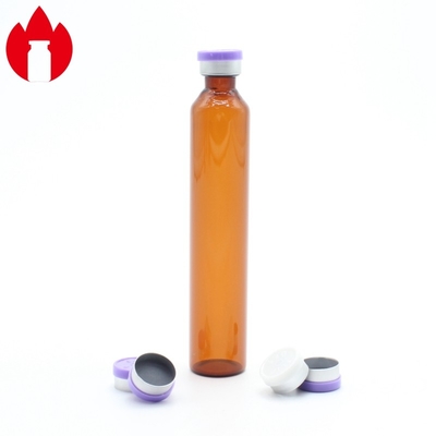 янтарная трубчатая бутылка пробирки боросиликатного стекла 20ml для медицинского